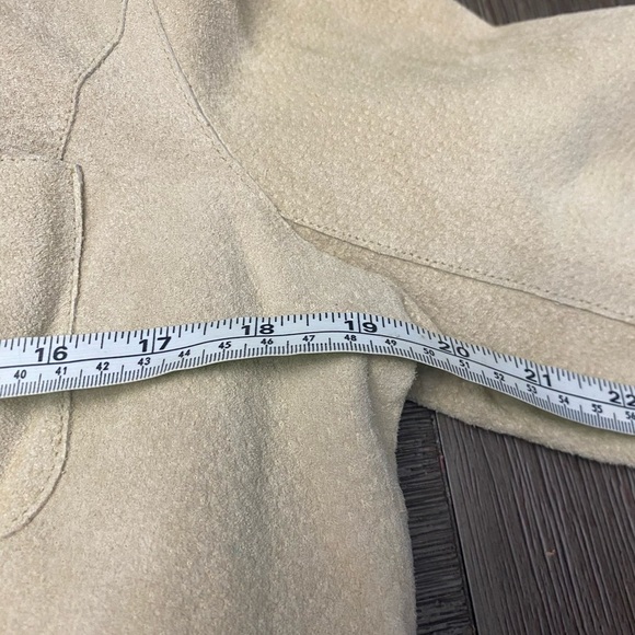 Marsh Landing 100% Leather Coat Jacket Beige Women's  Suede Button Up Tan - Picture 6 of 9